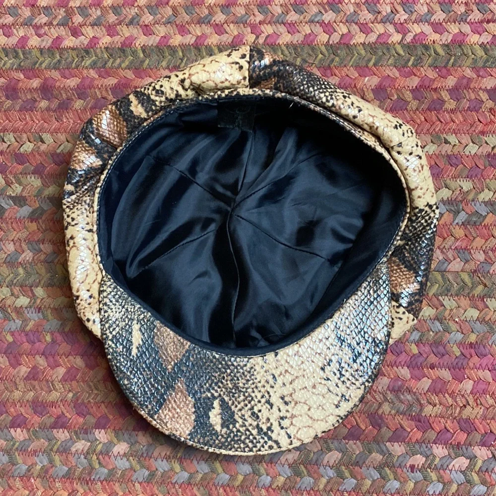 VTG ARLIN SNAKESKIN BAKER BOY FIDDLER CAP_3